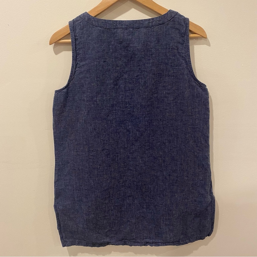 Ellen Tracy Linen blend sleeveless top - Picture 6 of 13